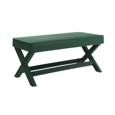 Comfortable Velvet Upholstered Benches With Modern X-crossed Design