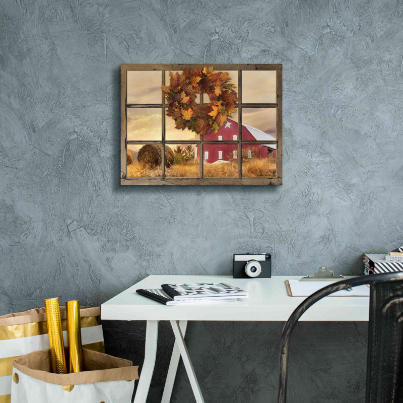 «Fall Window View» par Lori Deiter, impression sur toile tendue, H 12 po x l 16 po x P 0,75 po