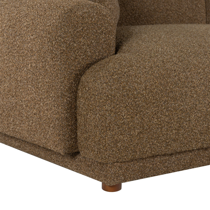 Upholstered 93.9 " Sofa, Bouclette brune