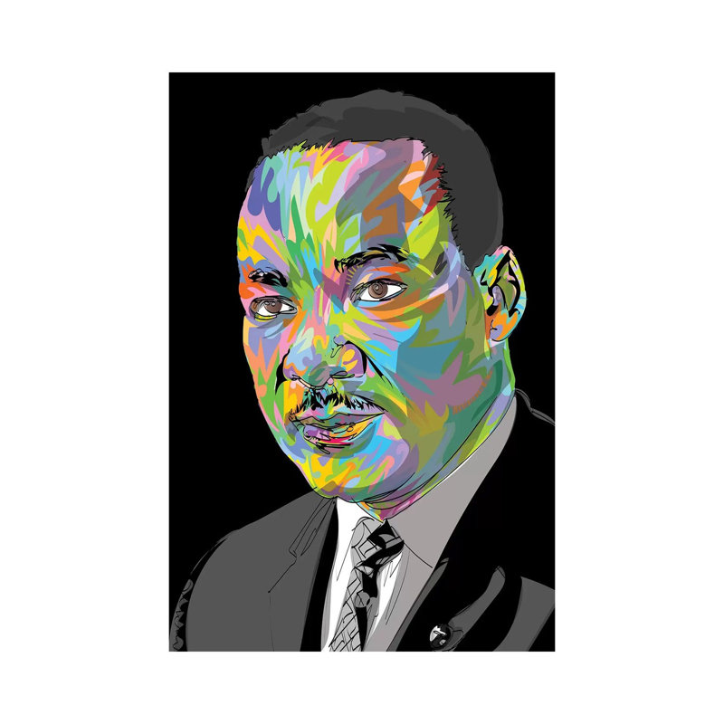 "MLK 2020" par Technodrome1 - impression d'art graphique, Aucun mat, H 48 po x l 32 po x P 1,5 po, Toile tendue