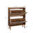 Medieval Modern Independent Shoe Cabinet, 31.5-Inch Walnut Shoe Storage Cabinet,, Fence Shoe Cabinet With 2 Flip Drawers, Suitable For Corridors And Entrances