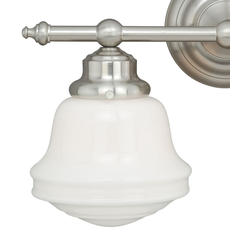 Éclairage pour meuble-lavabo à intensité variable Margaree, Nickel satiné, H 10,5 po x l 6,75 po x P 6,75 po, Deux lumières
