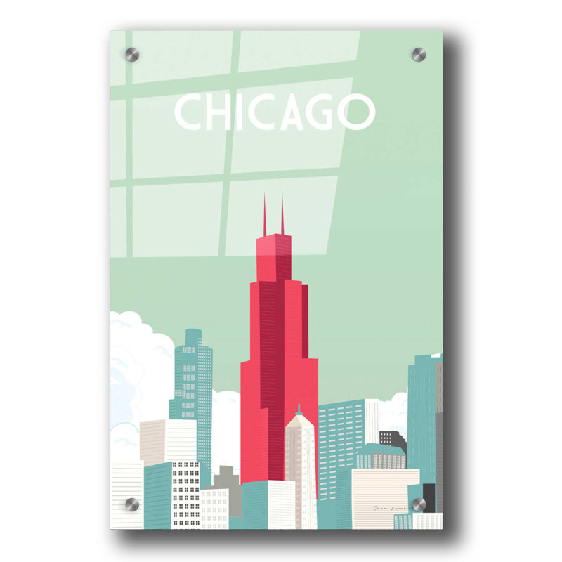 «Chicago» par Omar Escalante, acrylique, H 36 po x l 24 po x P 0,2 po