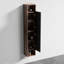 Armoire latérale Mid-Century noir et noyer pour salle de bain Cc1014s110,309, rangement de 14 pouces, textures à rayures chics, panneaux en bois massif multicouches E1-Grade ouverts, surface douce, rails, charnières