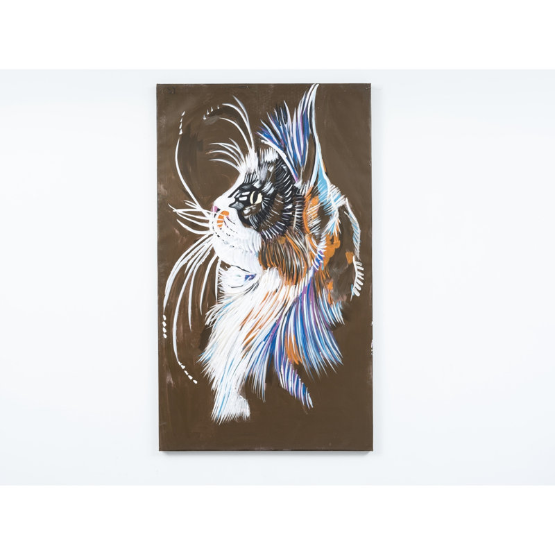 Magnifique œuvre d'art sur toile brune de 47 po x 27 po peinte à la main pour une présentation grandiose