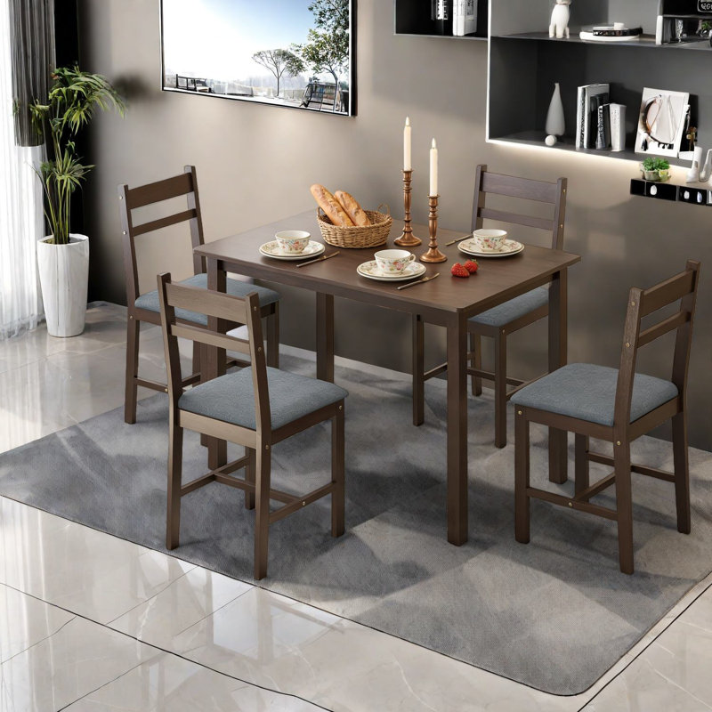 Ensembles de table de salle à manger peu encombrants, en bois massif, style maison de campagne, idéal pour la cuisine