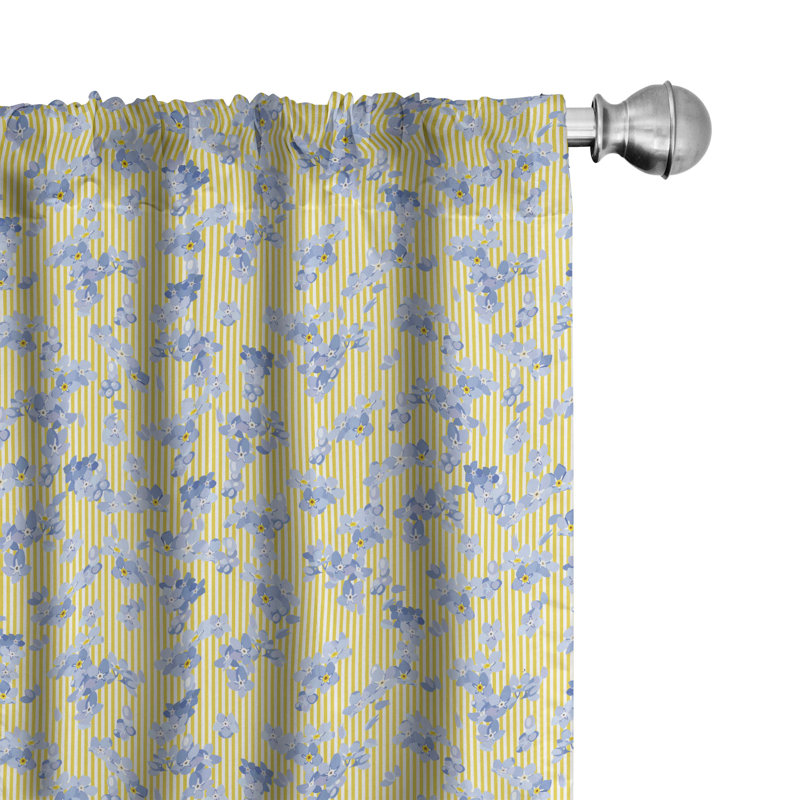 Floral Semi-Sheer Rod Pocket Curtain Panel, 28" x 95"