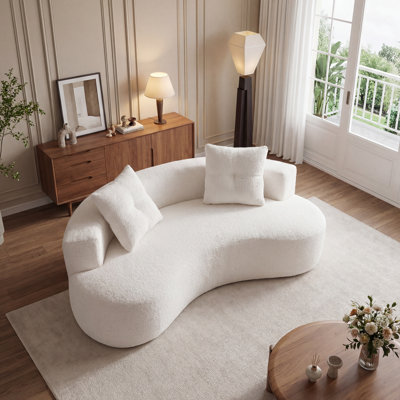 79.5" 3 Seater Couch For Living Room, Boneless Couch With 2 Pillows,upholstered Floor Sofa