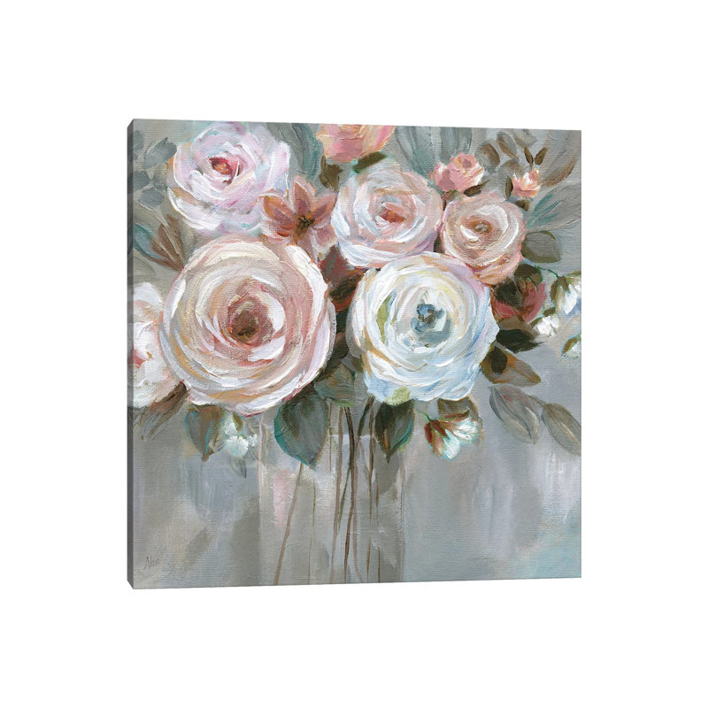 Bouquet In Blush by Nan - Painting on Canvas, 45.72 cm H x 45.72 cm W x 1.91 cm D, Wrapped Canvas