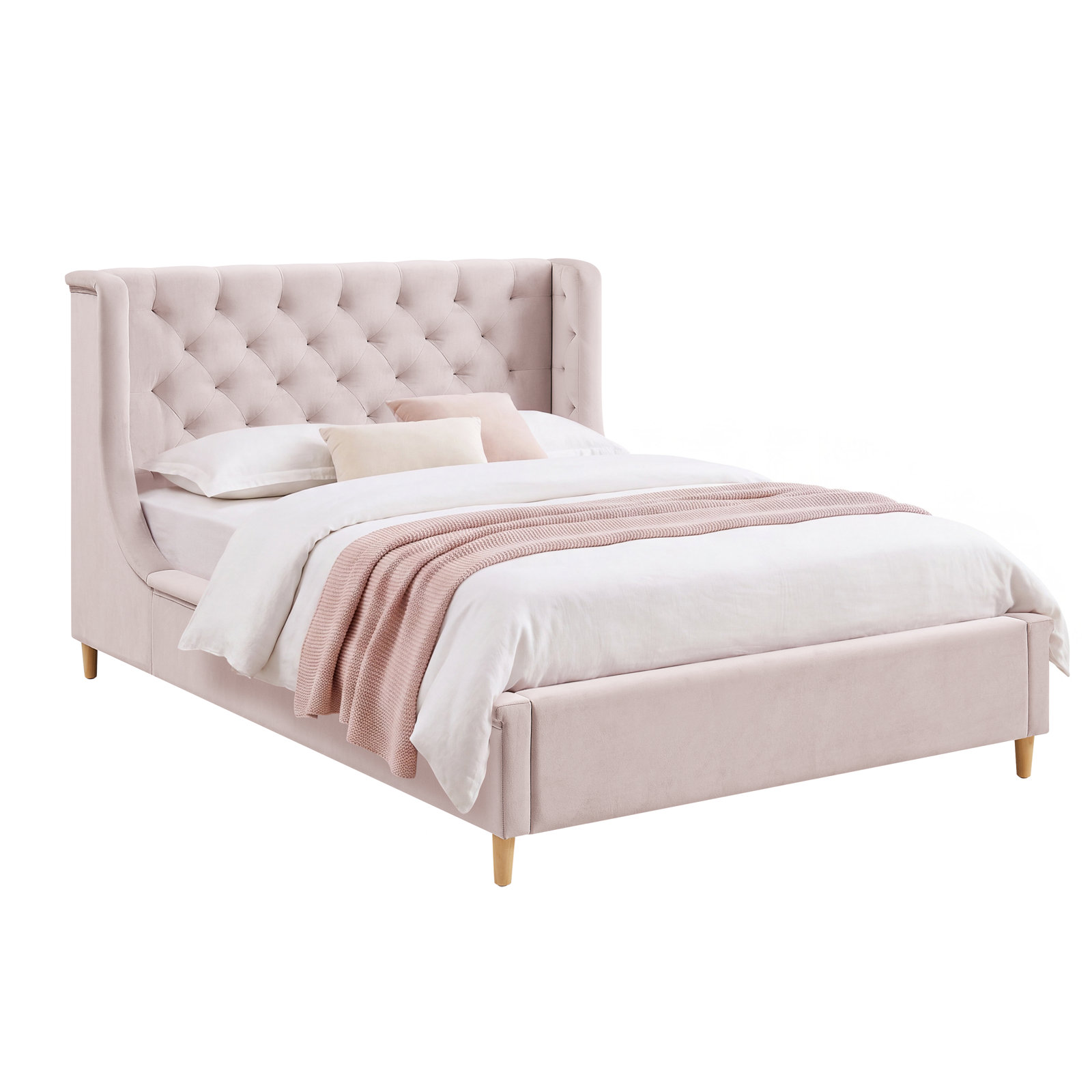 Ambrosia Full Platform Bed, Pink, Full