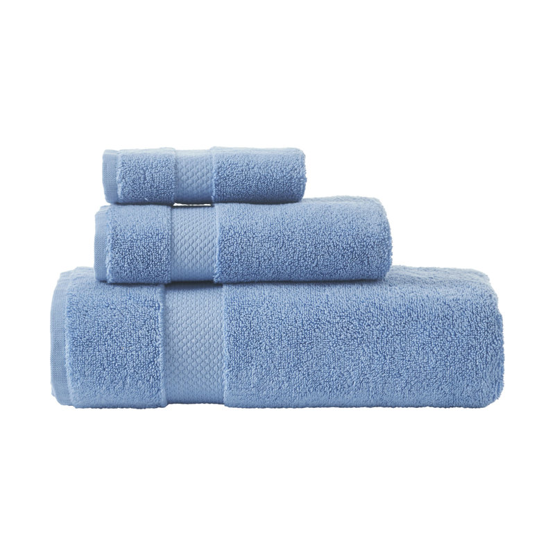 Ensemble de serviettes Splash 100% coton zéro torsion, serviettes de bain, serviettes à main et débarbouillettes, serviettes à séchage rapide absorbant 550 g / m² pour salle de bain, spa et usage quotidien, certifié OEKO-TEX, paquet de 3, bleu foncé