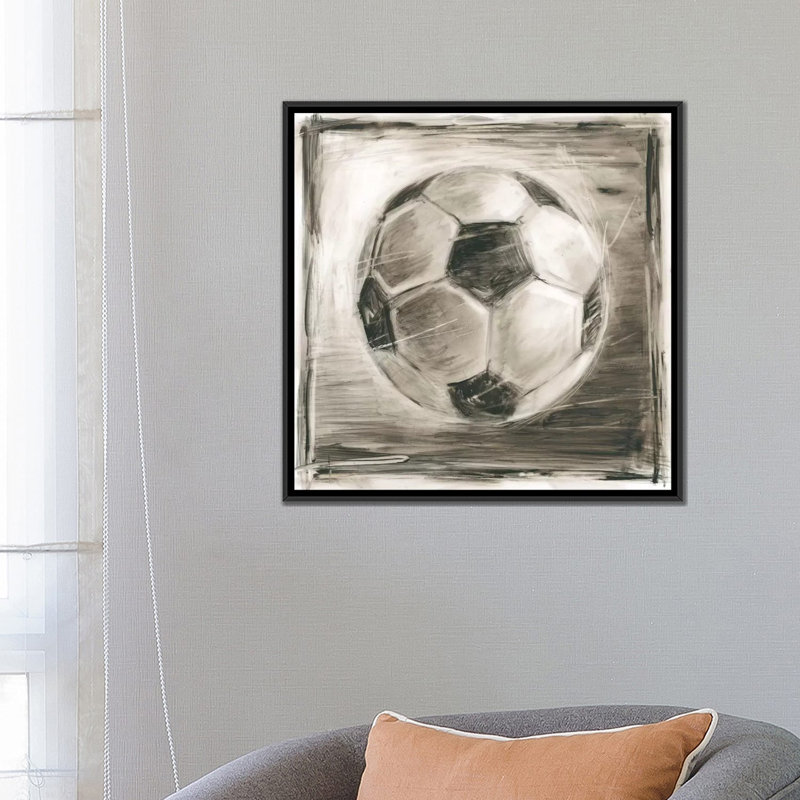 « varsity iv », impression sur toile, H 18 po x l 18 po x P 1,5 po, Toile avec cadre noir, Pas de tapis