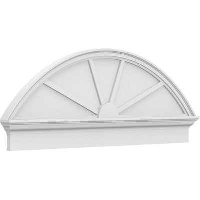 54"W x 20-3/8"H x 2-3/4"P Segment Arch 4 Spoke Architectural Grade PVC Combination Pediment