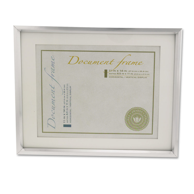 Metallic Silver Matte Picture Frame with Mat