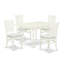 Ensemble de table de salle à manger 5 pièces moderne comprenant une table rectangulaire en bois avec Dropleaf et 4 chaises de salle à manger en lin, blanc lin-689759450-749268155-741723776