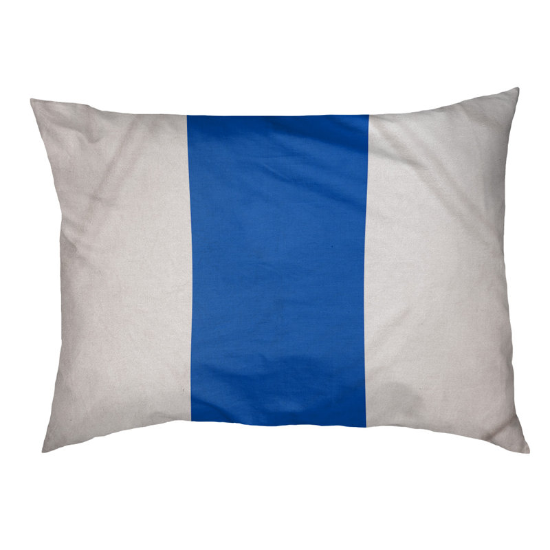 Oreiller Syracuse, Grand (l 40 po x P 30 po x H 6,5 po), Blanc / Bleu