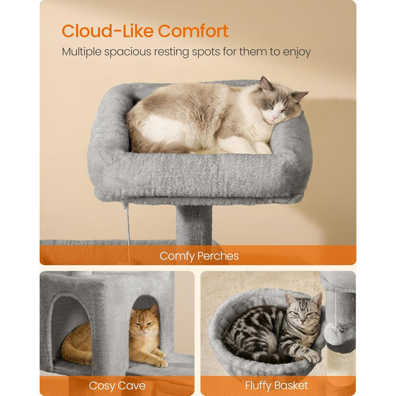 138cm H Cat Tree, Dove Grey
