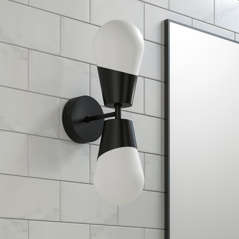 Matte Black Dimmable Double-Headed LED Bath Vanity Sconce