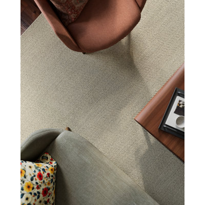 Tapis Heatherly tissé à la main en laine de Nouvelle-Zélande à chevrons, 3 m x 4,5 m