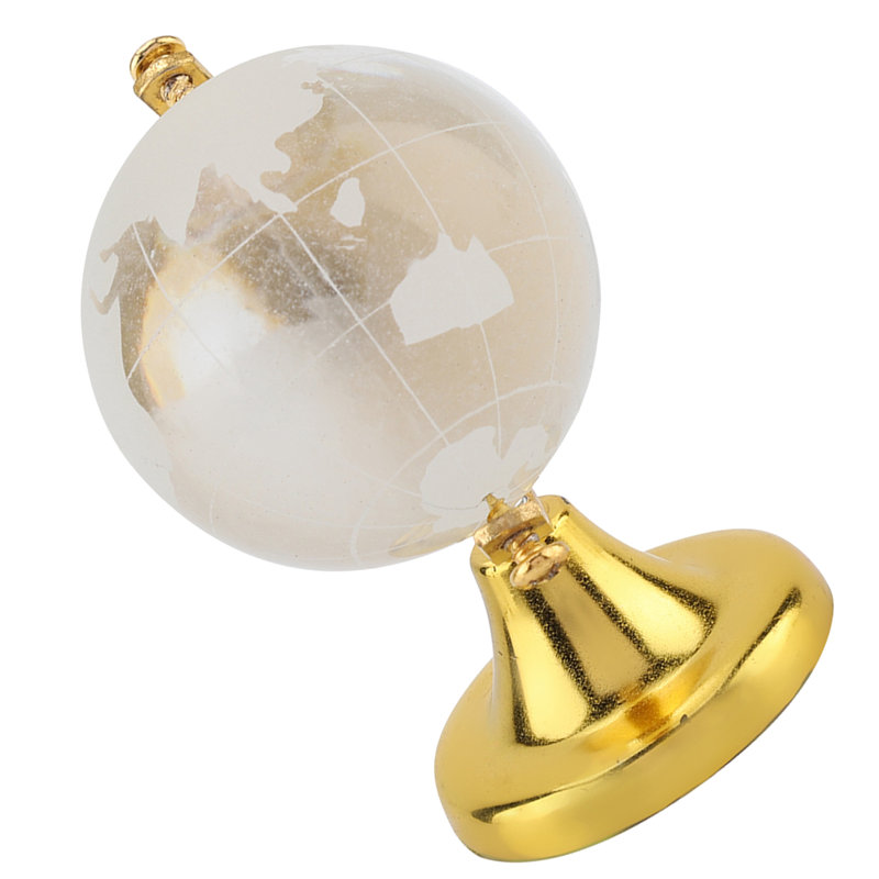 Globe terrestre rond carte du monde sphère boule de cristal cadeau de bureau à domicile (doré), Golden