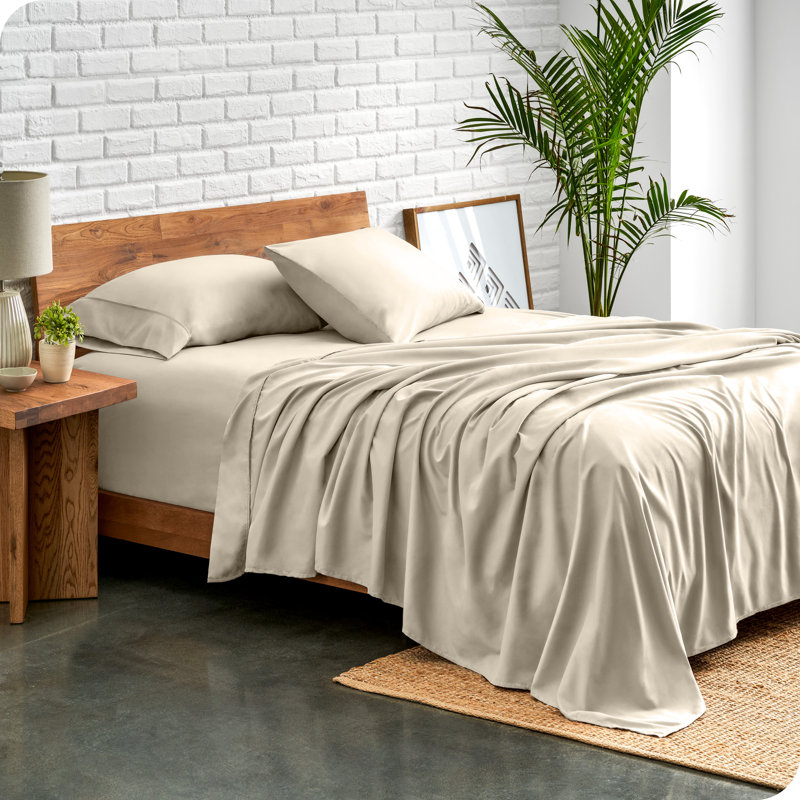 Twin Sand Microfiber Stretch Knit Sheet Set