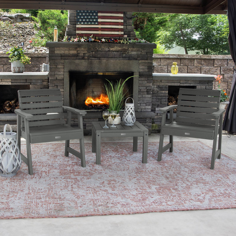 Anette 2 - Person Patio Conversation Set, Coastal Teak