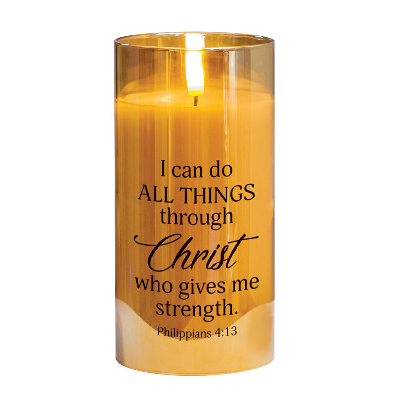Flameless Jar Candle with Glass Holder