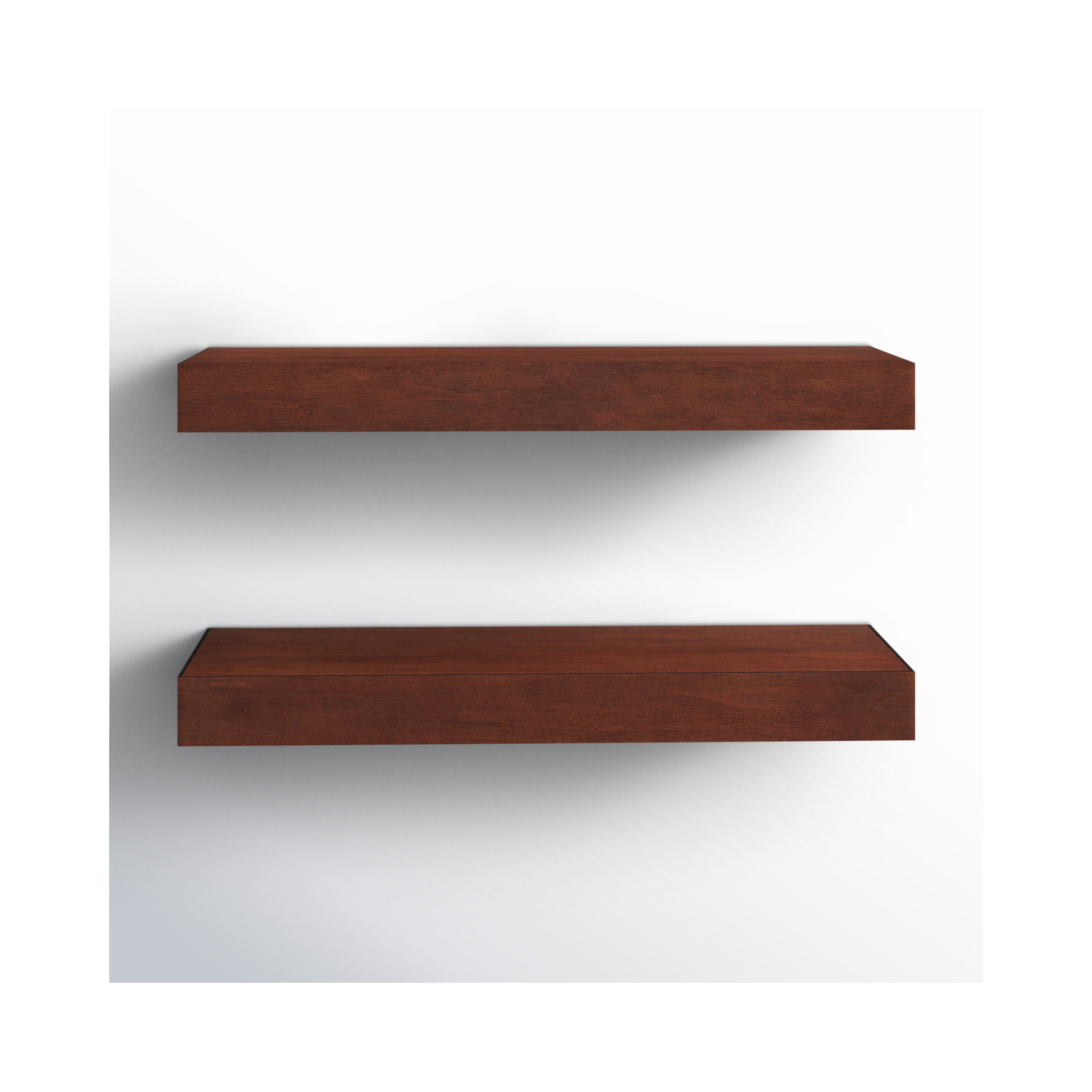 Jeremiah 2 Piece Picture Ledge Wall Shelf, 2.3" H x 24" W x 8" D, Cherry