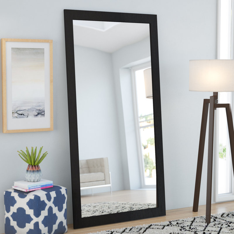 Azeen Manufactured Wood Frame Full Length Mirror, 67" x 31", Black