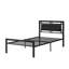 Structure de lit simple en métal avec support robuste, style moderne, confortable, noir