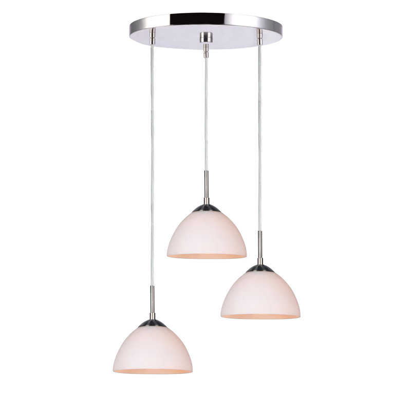 Espalda 3 - Light Cluster Pendant, Opal, Satin Nickel