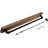 Ceiling or Wall Mounted Pot Rack with Rustic Brown Solid Wood Shelf and Industrial Matte Black Metal Pipe