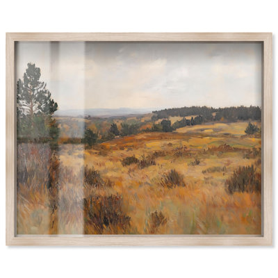 Décoration murale rétro Golden Moor Shadowbox par Art Remedy, cadre blond, 36 x 30