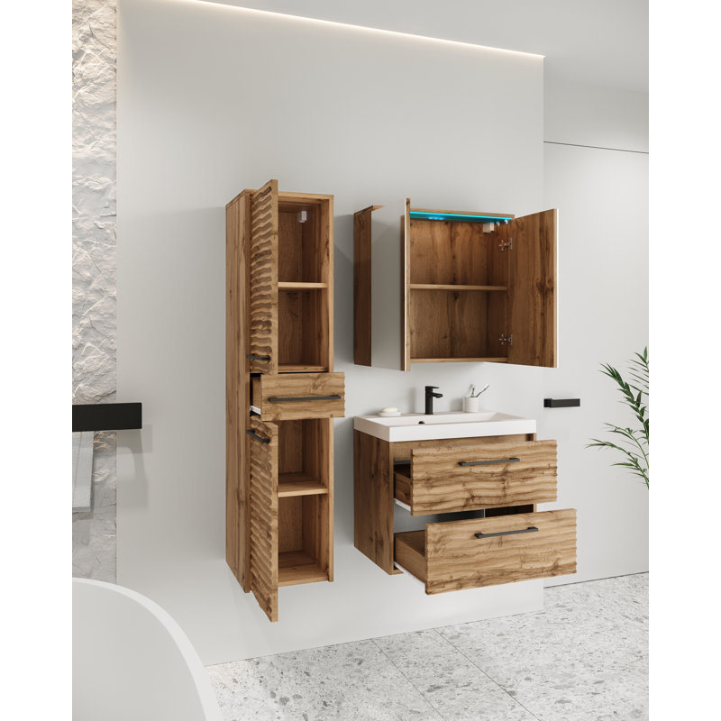 Subaig Bathroom Suite, White/Oak 