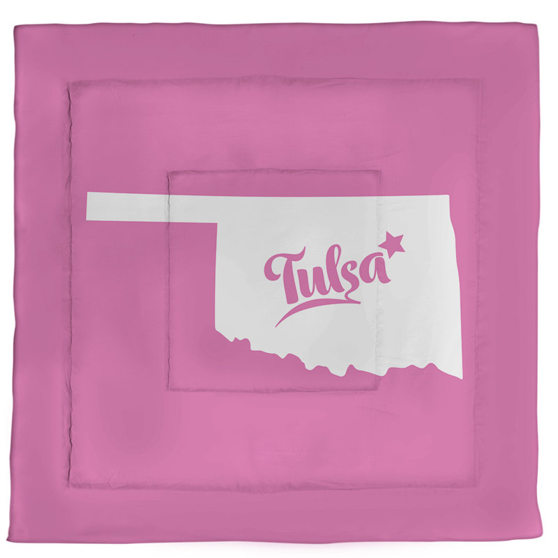 Oklahoma Modern & Contemporary Polyester Percale Comforter, King Comforter, Pink