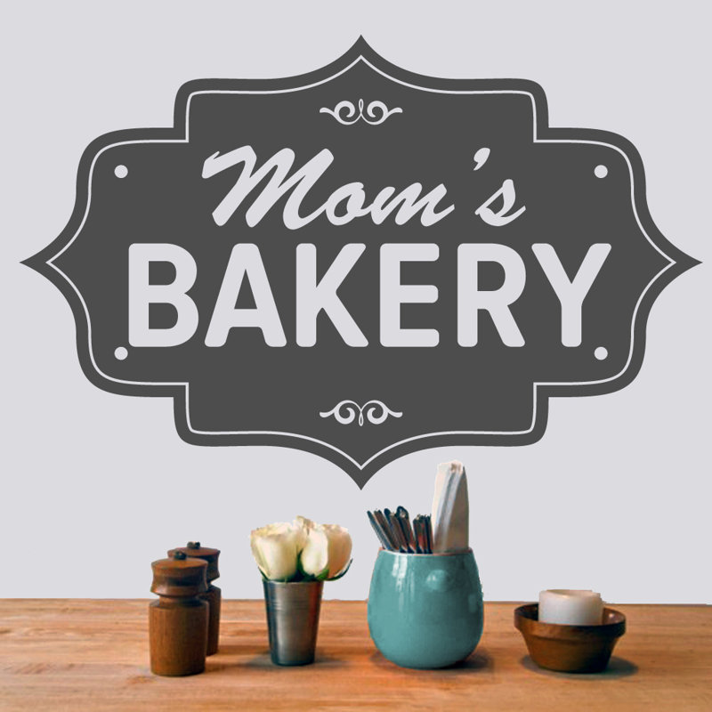 Décalcomanie murale pour la boulangerie maman, Gris foncé