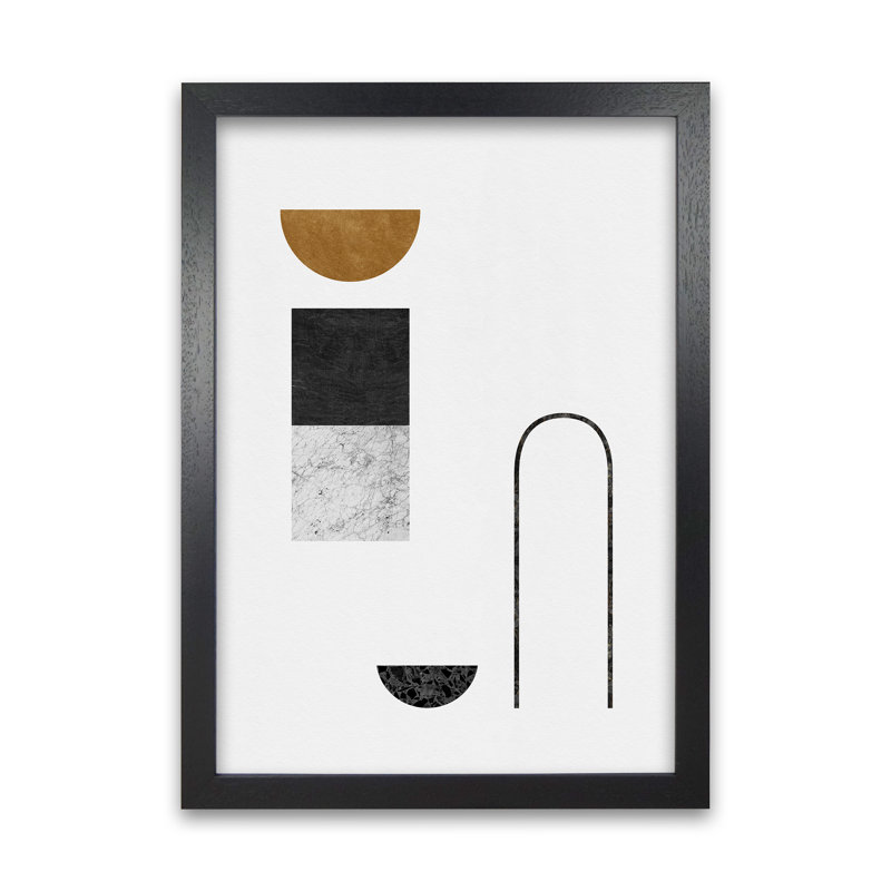 Orara Abstract Geometric IV - Print, Black Framed, 29cm H x 21cm W x 1cm D