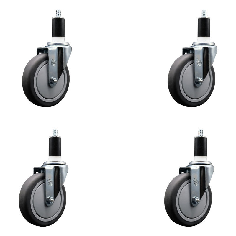 Ensemble de roulettes extensibles en caoutchouc 5 po en caoutchouc thermoplastique de 5 po SCC
