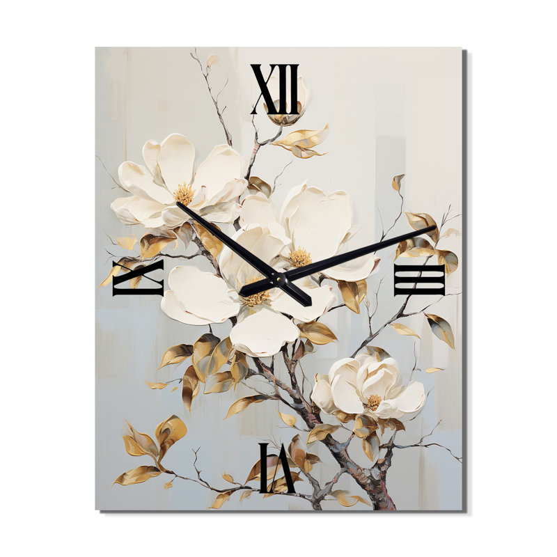Horloge murale Haeun - Magnolias, Moyen