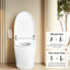Toilette intelligente avec siège de nuit, siège chauffant, buse autonettoyante, chasse d'eau, ralentissement silencieux, bouton latéral occultant en céramique
