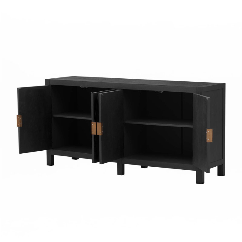 Armoire avec portes d'armoire rayonnantes, Noir