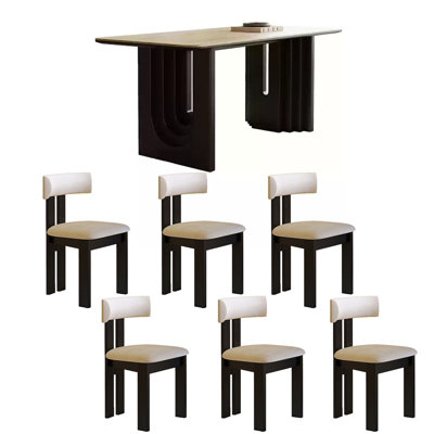 Modern vintage rock plate dining table sets.