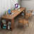 Nut-brown Rectangular Solid Wood Executive Desk-1403872037