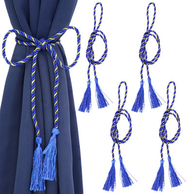 4 Rope Tiebacks With Tassels - Gold