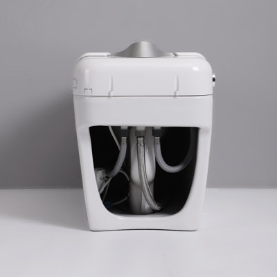 Smart Toilet Bidet Combo With Foot Sensor Open Cover/Seat, Self-Cleaning Nozzle, LED Display, Three Level Heated Seat/Airflow, Night Light, Knob Control, Soft Close, Auto Flush, With Remote Control