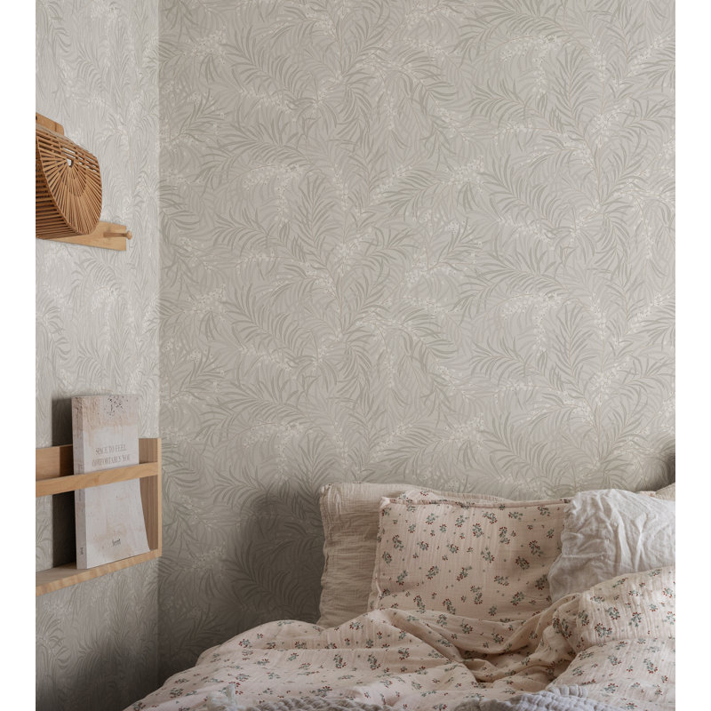 Rouleau de papier peint L 33 pi x l 20,8 po Villa Dalarö II Idun, Gris minéral