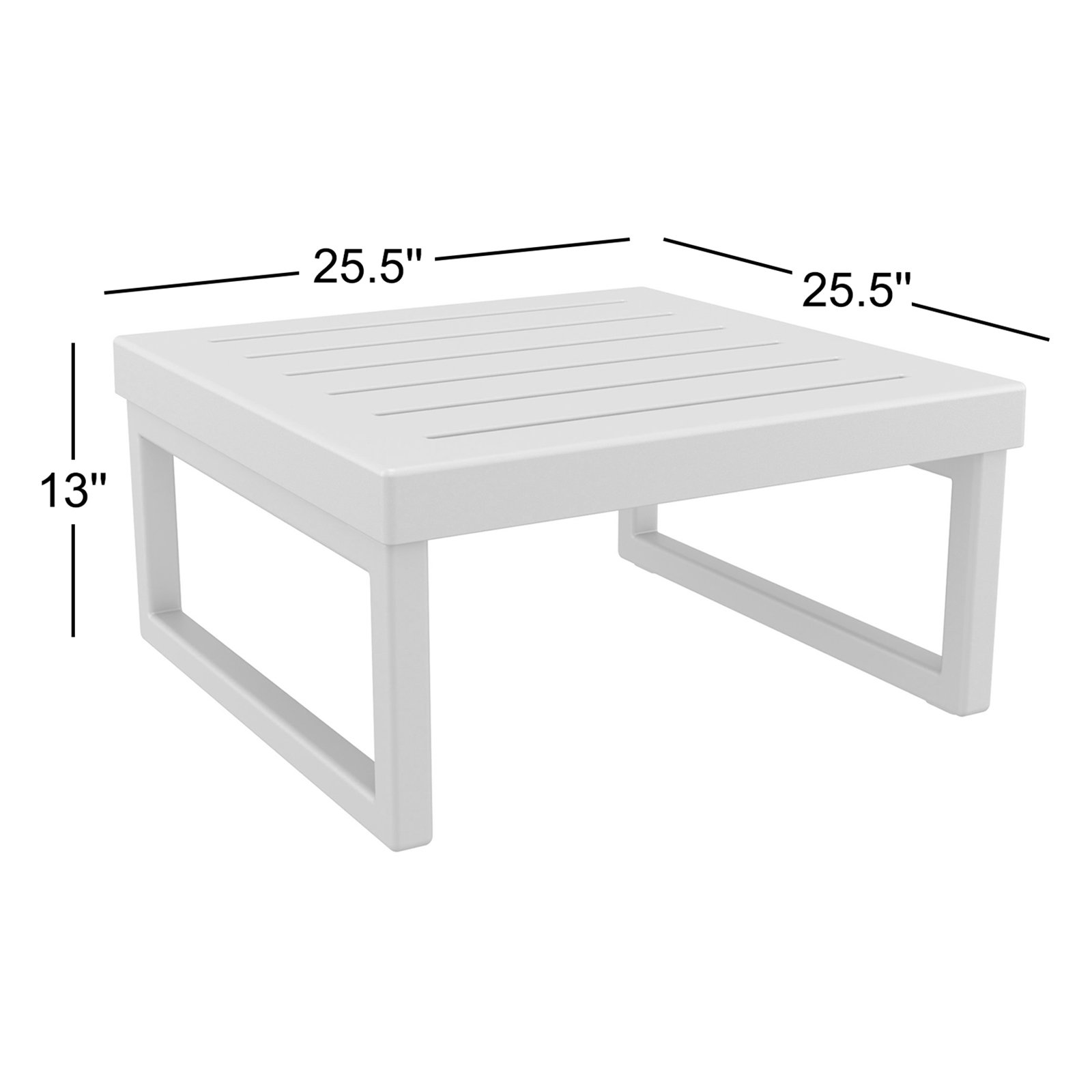 Lane 25.5'' Plastic / Acrylic Outdoor Coffee Table, Silver Gray