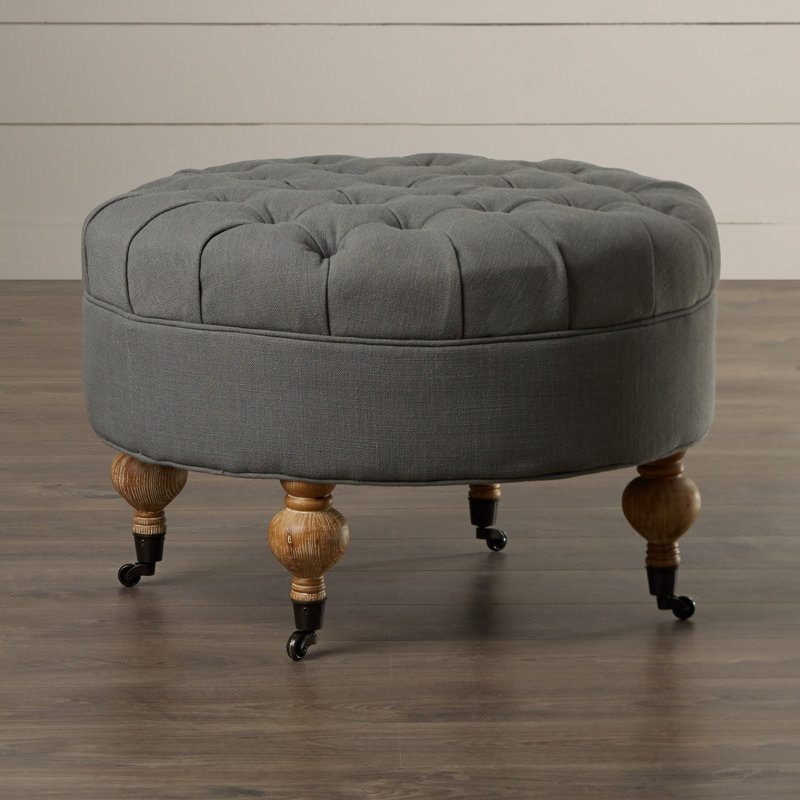 Alinea Upholstered Ottoman, Granite Washed