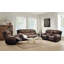Fauteuil inclinable touffeté poli caramel et espresso