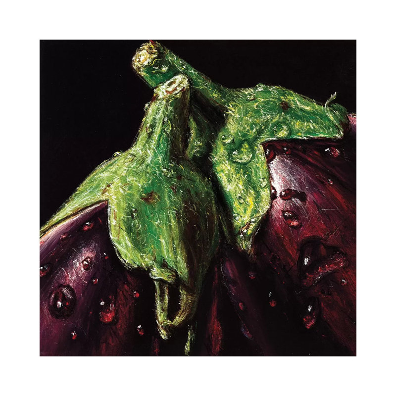 Aubergines by AlmaCh - Wrapped Canvas Painting, 30.48cm H x 30.48cm W x 1.91cm D
